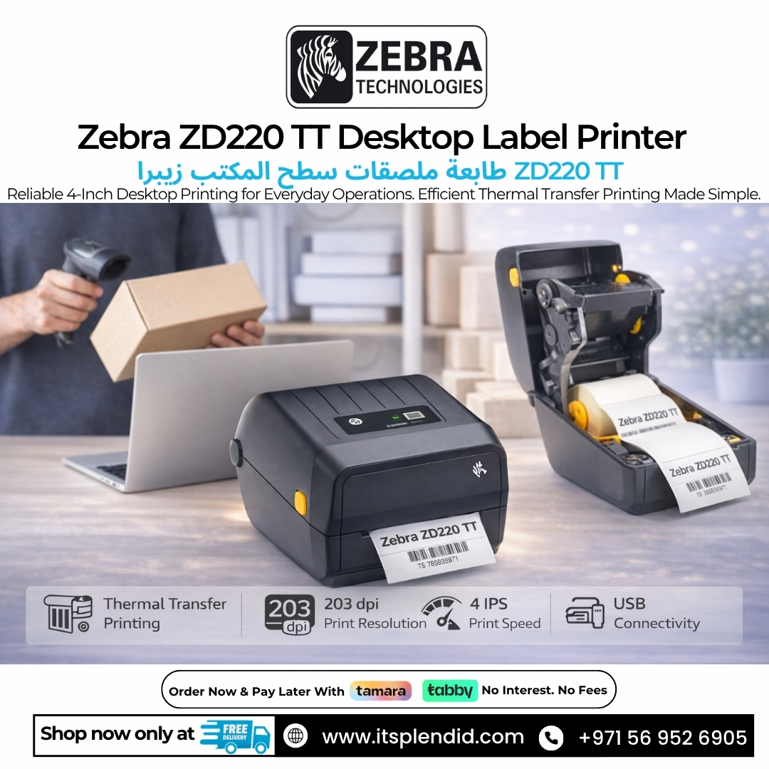 Static Post 2024 Zebra ZD220 TT Desktop Label Printer